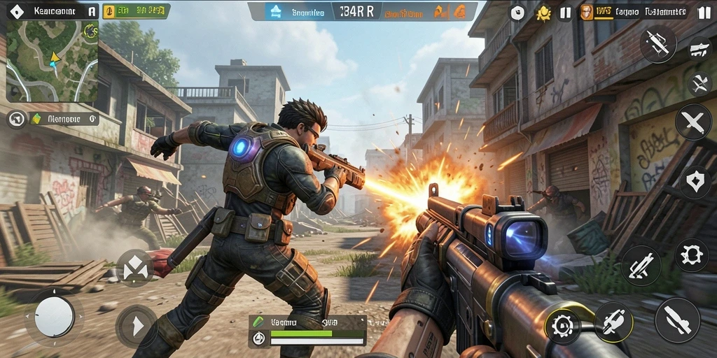 Tampilan gameplay TPS dari 34R yang menarik dan mendebarkan.