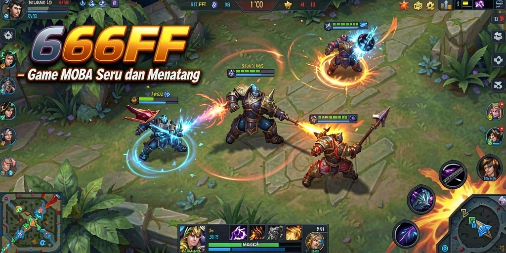 Tangkapan layar gameplay <strong>666FF</strong> dengan aksi seru di arena MOBA.