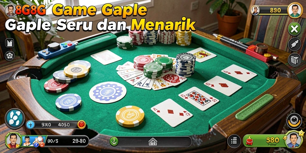 Tampilan gameplay Gaple yang seru dan interaktif.