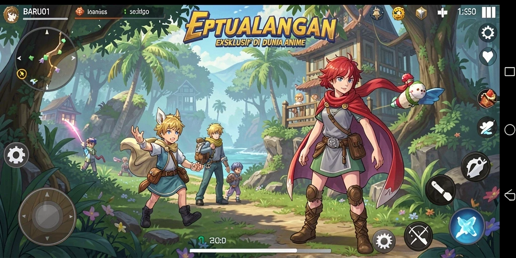 Tangkapan layar menampilkan aksi seru dalam gameplay Anime.
