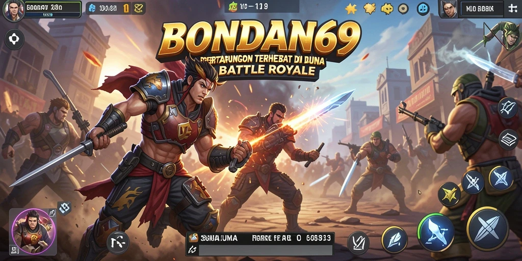 Screenshot utama BONDAN69 menampilkan pertempuran seru dalam arena Battle Royale.