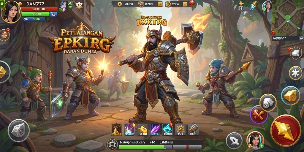Gameplay mendebarkan dalam petualangan RPG.