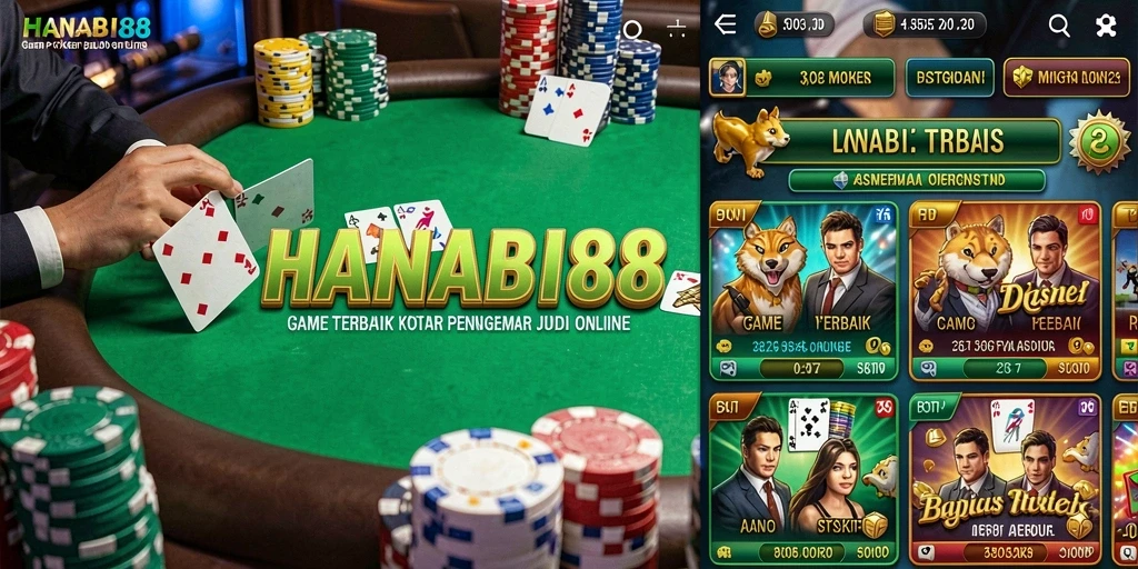Screenshot Gameplay HANABI88 menunjukkan keseruan bermain Poker.