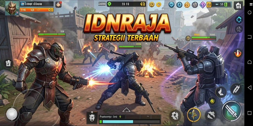Tampilan gameplay menarik dari IDNRAJA dengan strategis pertempuran.