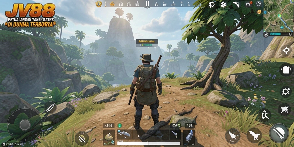 Tampilan gameplay JV88 yang menyuguhkan petualangan seru dalam dunia terbuka.