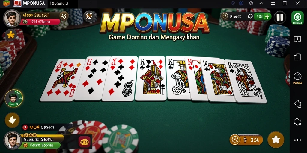Screenshot gameplay MPONUSA yang menunjukkan aksi seru permainan domino.