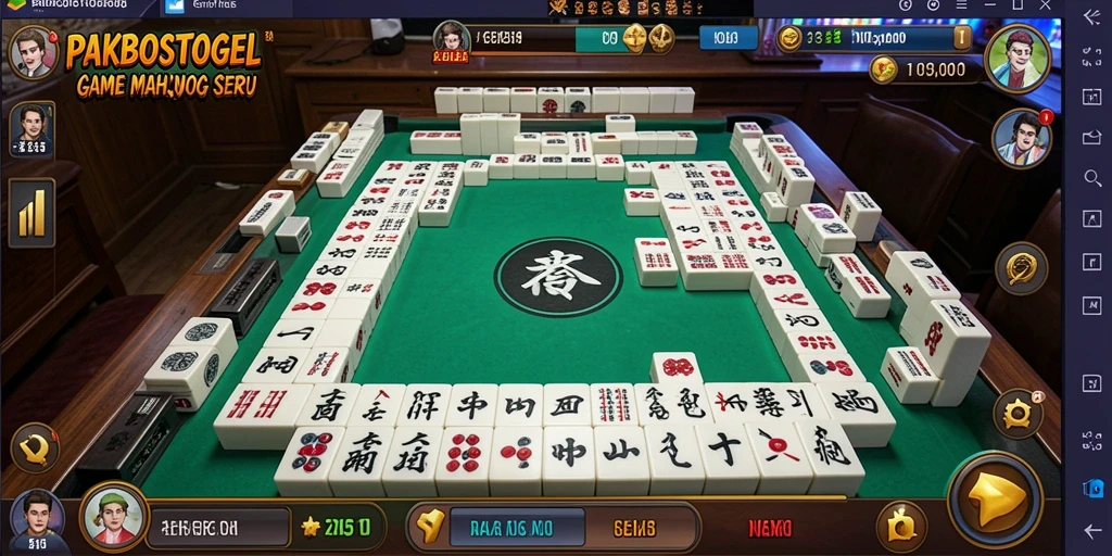 Tampilan menawan dari gameplay PAKBOSTOGEL saat mencocokkan ubin Mahjong.