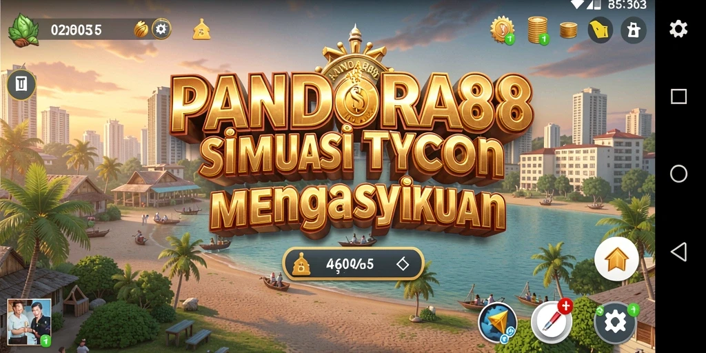 Tampilan gameplay PANDORA88 yang menampilkan aktivitas manajemen bisnis.