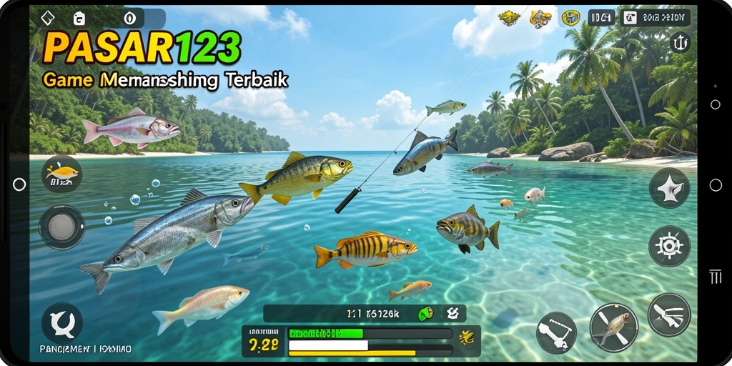 Menampilkan gameplay yang mendebarkan dari PASAR123 di lokasi memancing.
