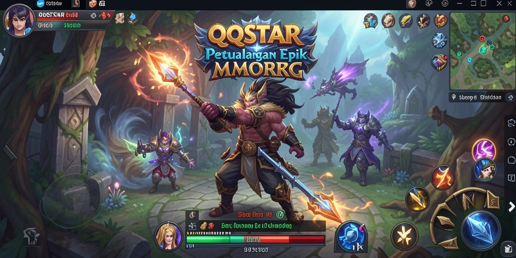 Screenshot utama QQSTAR menampilkan gameplay mengasyikkan dalam dunia MMORPG.
