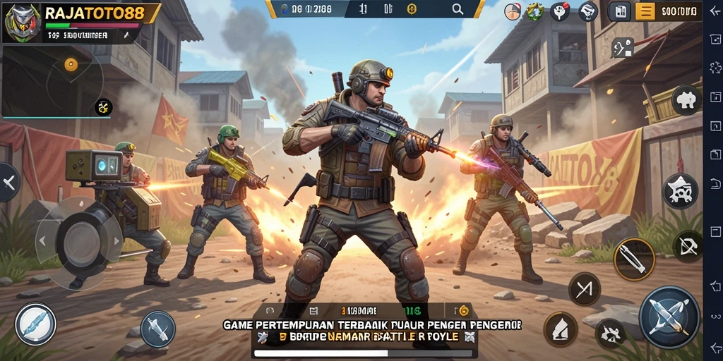 Screenshot menampilkan momen mendebarkan dalam pertempuran Battle Royale.