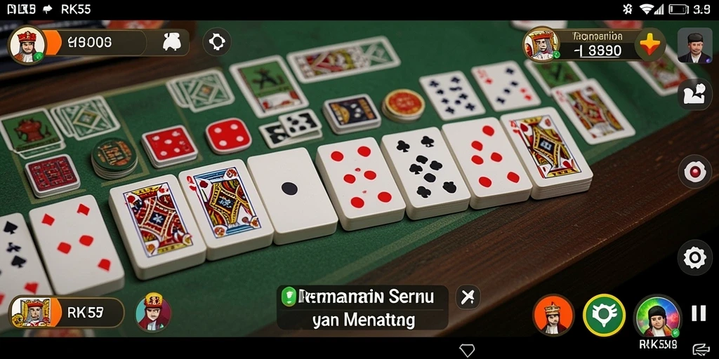 Screenshot gameplay seru permainan Domino RK55.