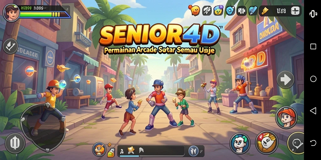 Tampilan seru gameplay SENIOR4D yang menantang dan penuh warna.