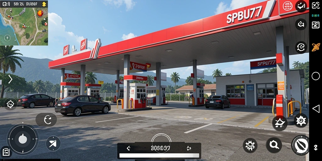 Screenshot gameplay SPBU77 dengan eksplorasi dunia terbuka yang menakjubkan.